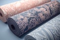 collection of yoga mat patterns in different colors and styles