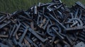 scrap metal, old iron parts and parts Royalty Free Stock Photo