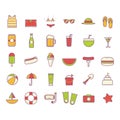 Collectionofbeachicons. Vector illustration decorative design Royalty Free Stock Photo