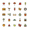 Collectionofbeachicons. Vector illustration decorative design Royalty Free Stock Photo