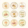 Collections of bakery design elements. Set of bakery icons, logos, labels, badges.