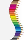 Collections of colour pencils in curved concept