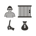 Collections of crime icon Royalty Free Stock Photo