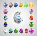 Collections of Easter eggs Royalty Free Stock Photo
