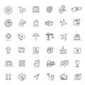 Collections of icons representing shipping, logistics, customer service, refunds and more