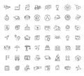 Collections of icons representing shipping, logistics, customer service, refunds and more