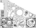 Collections od Landscape Plan with treetop symbols Royalty Free Stock Photo
