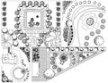 Collections od Landscape Plan with treetop symbols