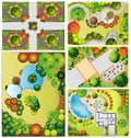 Collections od Landscape Plans Royalty Free Stock Photo
