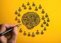 Collective Intelligence Brainstorming Ideas, Shared Knowledge, Teamwork Royalty Free Stock Photo