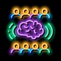 collective mind neon glow icon illustration