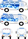Collective transport unit with blue bubbles