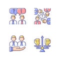 Collective work RGB color icons set Royalty Free Stock Photo