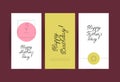 Collectoin of vector flat hand drawn holiday congratulation cards.