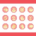 collecton of chinese zodiac signs. Vector illustration decorative design