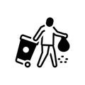 Black solid icon for Collector, garbage and trash Royalty Free Stock Photo