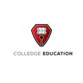 Colledge vector logo. Education logo. School badge. Edducation emblem Royalty Free Stock Photo