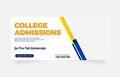 College admission banner template vector design