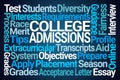 College Admissions Word Cloud Royalty Free Stock Photo