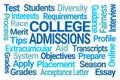 College Admissions Word Cloud Royalty Free Stock Photo