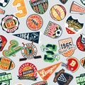 College athletic department sporting badges patchwork