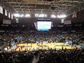 College Basketball players get warm up for the start of Diamond Royalty Free Stock Photo