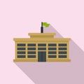 College building icon, flat style Royalty Free Stock Photo