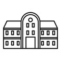 College building icon, outline style Royalty Free Stock Photo