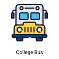 college buss color line icon