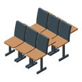 College classroom chair icon isometric vector. University department