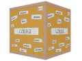 College 3D Cube Corkboard Word Concept Royalty Free Stock Photo