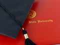 College Diploma and Cap Royalty Free Stock Photo