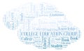 College Education Group word cloud, wordcloud made with text only Royalty Free Stock Photo