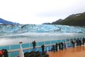 College Fjords - 9 2 22 - Tourists viewing the glaciers from the deck of a cruise ship