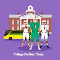 College Football Team Concept Flat Design