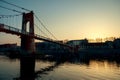 College footbridge in Lyon France at dusk