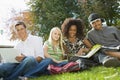 College Friends Studying In Campus Royalty Free Stock Photo