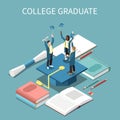 College Graduates Isometric Composition