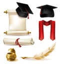 College graduation concept vector design elements