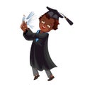 College graduation flat colorful poster congrats vector illustration. Royalty Free Stock Photo