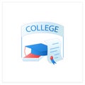 College graduation flat icon