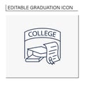 College graduation line icon