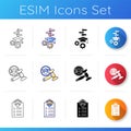 College life icons set