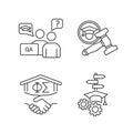 College life pixel perfect linear icons set