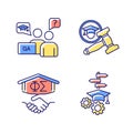 College life RGB color icons set Royalty Free Stock Photo