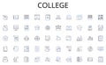 College line icons collection. Identification, Authentication, Validation, Confirmation, Substantiation, Attestation Royalty Free Stock Photo