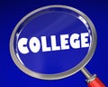 College Magnifying Glass Univeristy School Research Choices 3d I