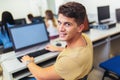 College students in a computer lab Royalty Free Stock Photo