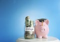 College savings fund piggy bank