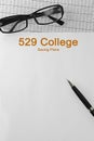 529 College Savings Plan Form Royalty Free Stock Photo